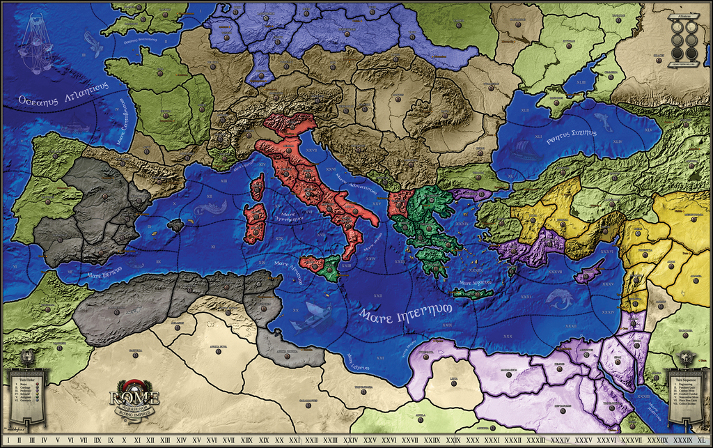 Rome: Rising Empires Board Game Map – Combat Miniatures
