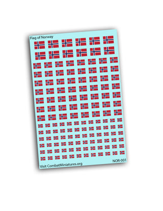 Norway Flag Waterslide Decals | WWII Scale Model & Miniature Flag Decals | CombatMiniatures.org