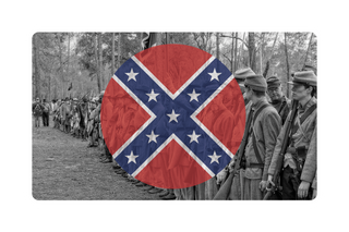 Confederate States of America Flag Roundel Combat Label (3.3"x5.6")