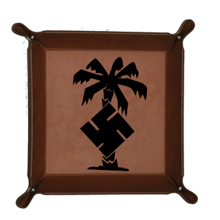 Custom Foldable Snap Dice Tray-Afrika Korp Logo on Brown