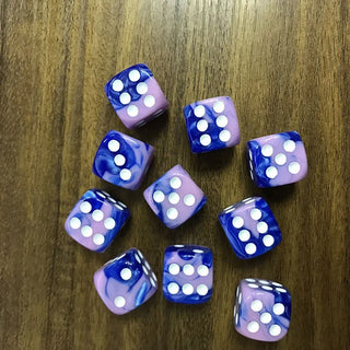 5pcs/set Two Colors Dice Puzzle Board Game Accessory  6 Sided Point Dice Funny Game 16mm