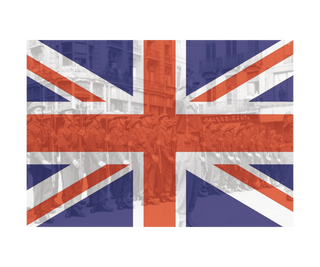 United Kingdom National Flag with Image Combat Label