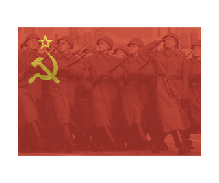 Soviet National Flag with Image Combat Label