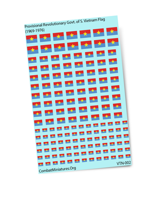 Provisional Revolutionary Govt. of South Vietnam Flag (1969-1976) Waterslide Decals