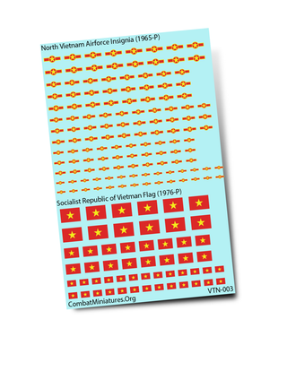 N. Vietnam Airforce Insignia (1965-P) & Socialist Rep. of Vietnam Flag (1976-P) Decals