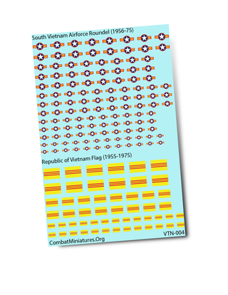 S. Vietnam Airforce Roundel (1956-75) & Republic of Vietnam Flag (1955-1975) Decals