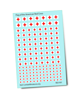 American Red Cross Flag Water Slide Decals - Combat Miniatures