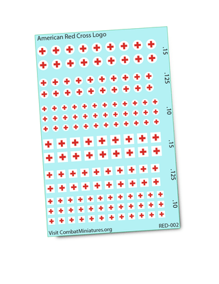 American Red Cross Logo Water Slide Decals - Combat Miniatures