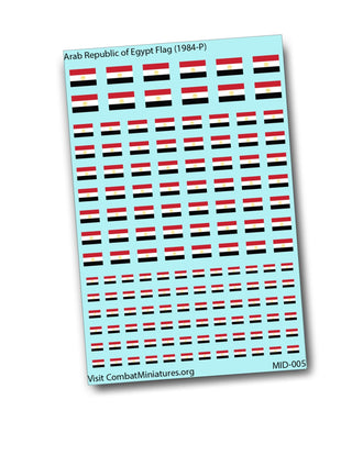 Arab Republic of Egypt Flag 1984-P | 3 Sizes | Military Miniature & Wargaming Decals - Combat Miniatures