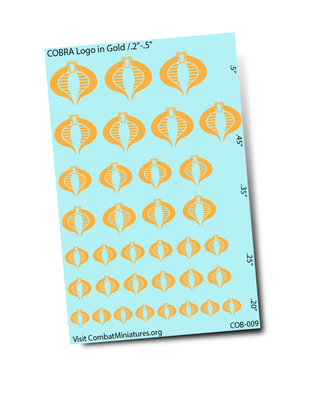 Cobra Command Silhouette in Gold Water Slide Decals - Combat Miniatures