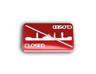 Convoy Closed Acrylic Marker | Red UV Printed Convoy Route Token - Combat Miniatures