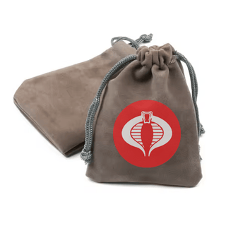 Custom Cobra Dice Bag – White on Red Roundel Velvet Bag - Combat Miniatures