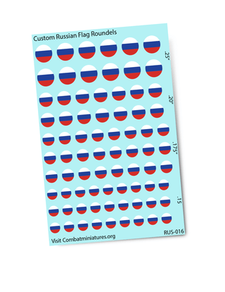 Custom Flag of the Russian Federation Roundel Water Slide Decals - Combat Miniatures