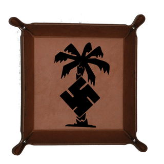 Custom Foldable Snap Dice Tray - Afrika Korp Logo on Brown - Combat Miniatures