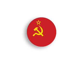 Custom USSR Flag Hardboard Roundel (Set of 10) - Full Color - Combat Miniatures