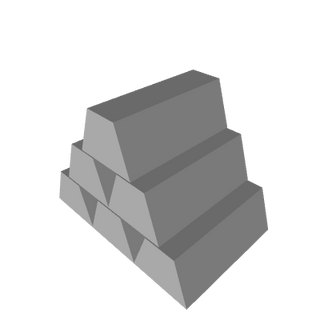 3D Printed Iron/Gold/Silver Ingots (x10)