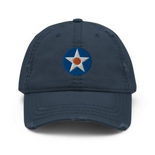 US Airforce Roundel Star with Red Dot Distressed Dad Hat