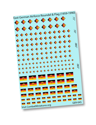 East German Airforce Roundel and Flag (1956 - 1990) Water Slide Decals - Combat Miniatures
