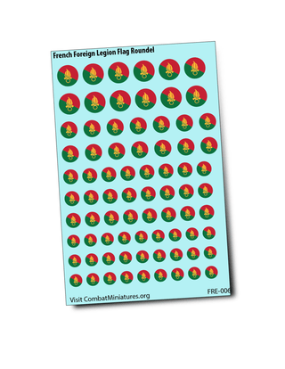 French Foreign Legion Roundel Flag Water Slide Decals - Combat Miniatures