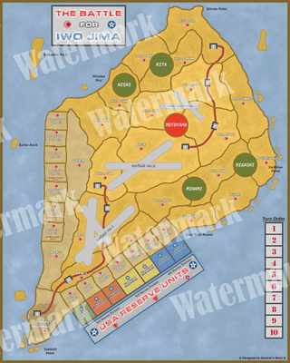General 6 Stars "Battle for Iwo Jima" Map Only - Combat Miniatures