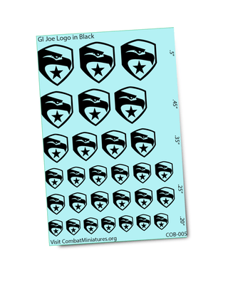 GI Joe Silhouette Logo in Black Water Slide Decals - Combat Miniatures