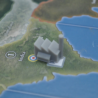 Global War 1936 Industrial Complex Set (75pc) | Minor, Medium & Major Factory Markers White or Gray - Combat Miniatures