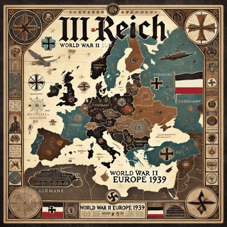 III REICH WORLD WAR II EUROPE 1939 (Map Only) - Combat Miniatures