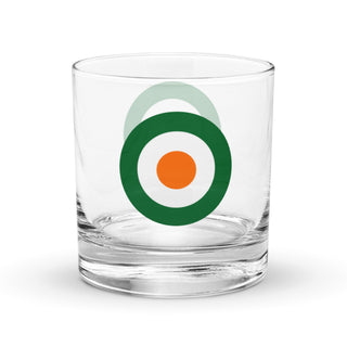 Irish Free State Air Force Roundel Rocks Glass | 10.5oz Military Aviation Whiskey Glass - Combat Miniatures