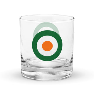 Irish Free State Air Force Roundel Rocks Glass | 10.5oz Military Aviation Whiskey Glass - Combat Miniatures