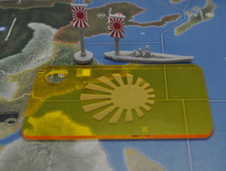 Japanese Task Force Naval Marker, Flag Stand, Tray & Stickers - Combat Miniatures