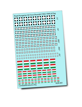 Kingdom of Hungarian Aircraft Markings and Flags Water Slide Decals - Combat Miniatures