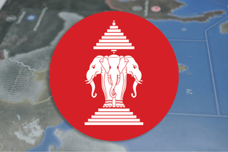 Kingdom of Laos Flag Roundel with Red Dot 4.4” x 4.4” Mobilization / New Build Tray | Glossy Hardboard - Combat Miniatures