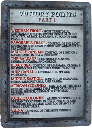 Kings & Kaisers Board Game V1.5 National Objective Card Deck - Combat Miniatures