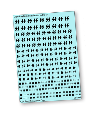 Lightning Bolt Black Waterslide Decals | Wargaming Miniatures & Model Markings - Combat Miniatures