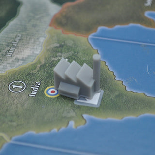 Global War 1936 Industrial Complex Set (75pc) | Minor, Medium & Major Factory Markers White or Gray
