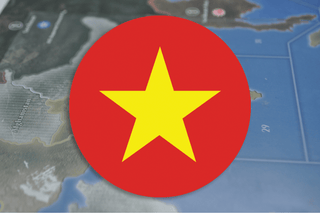 North Vietnam Flag Roundel 4.4” x 4.4” Mobilization / New Build Tray | Glossy Hardboard - Combat Miniatures