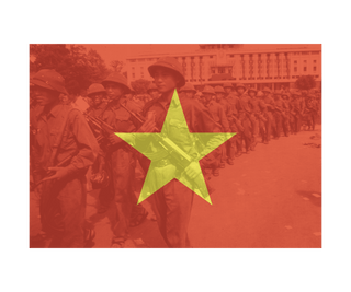 North Vietnam Flag with Image Combat Label - Combat Miniatures