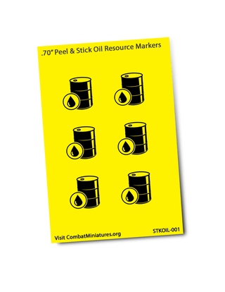 Oil Resource Marker (x12) .7" Round - Combat Miniatures
