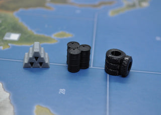 Oil Resource Stickers & 3D Printed Oil Barrel Markers (10 Pack) | Peel & Stick Vinyl - Combat Miniatures