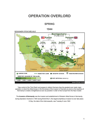 Player Aid Download for Operation Overlord Map - Combat Miniatures