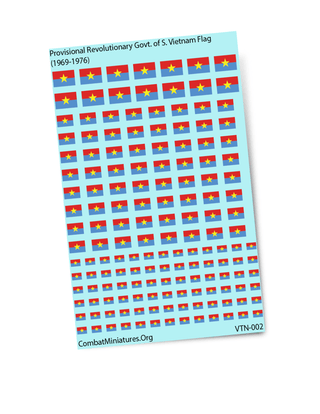 Provisional Revolutionary Govt. of South Vietnam Flag (1969 - 1976) Waterslide Decals - Combat Miniatures