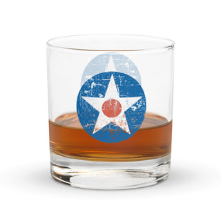 US Airforce Roundel Rocks glass