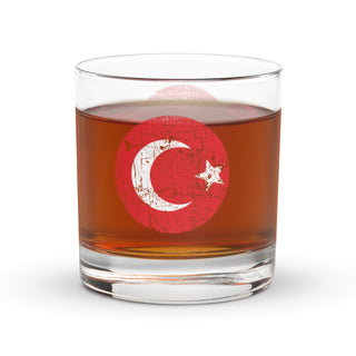 Turkish Flag Roundel Rocks glass