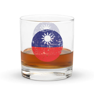 Custom Nationalist Chinese Roundel Rocks glass