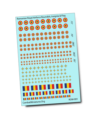 Romania Royal Aircraft Markings and Flags (1924 - 1947) Water Slide Decals - Combat Miniatures