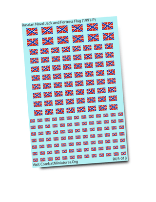Russian Naval Jack and Fortress Flag (1991 - P) Water Slide Decals - Combat Miniatures