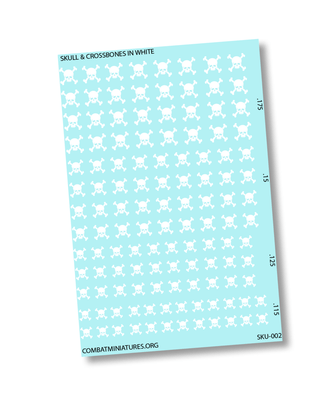 Skull & Cross Bones in White - Combat Miniatures