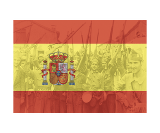 Spanish Civil War Nationalist Flag w/ Image Combat Label - Combat Miniatures