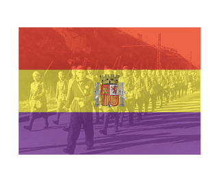 Spanish Civil War Republican Flag w/ Image Combat Label - Combat Miniatures