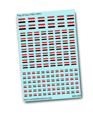 State Flag of Irag 1963-1991 | Military Miniature & Wargaming Decals